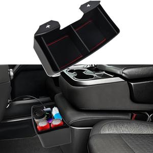 Center Console Hanging Organizer Box for Chevy Silverado/for GMC Sierra 1500 2019-2026,for Silverado/for Sierra 2500HD 3500HD 2020-2026 Jump Seat Accessories,Only Fit Split-Bench Folding Seat