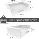GOME White Under Desk Drawer Storage with Laptop/Book/Folders Shelf, Double Layer Easy Slide-Out Undermount Drawer Organizer with Ball Sliding Track for Home Office Sit-Stand Workstation