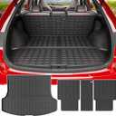 powoq Cargo Mat Compatible with 2023-2026 Lexus RX350 RX350H RX500H Trunk Mat Cargo Liner Back Seat Protector TPE Replacement for 2023-2026 Lexus Accessories (Trunk Mat+Backrest Mats)