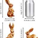 2 x Easter Bunny Decorations, 3 PCS Resin Gold Bunny Figurines Vintage Rabbit for Easter Decor Small Decorative Rabbit Statues for Home Decor, Spring Tabletop Centerpiece(Rose Gold 3pcs)