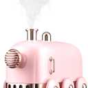 Portable Mini Humidifier, 300ml Cute Train Small Humidifier, Cool Mist Diffuser for Desktop / Office / Bedroom, Ultra Quiet, LED Light Function, USB Charge, Auto Shut Off (Pink)