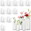 60pcs Cylinder Glass Vase for Centerpieces, 4,6,7.5,8,10 inch Tall Clear Flower Vase Bulk Floating Candle Holder for Wedding Table Home Décor and Party