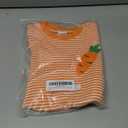 Baby Boy Girl Easter Outfit Sweatshirt Romper Striped Carrot/Bunny Long Sleeve Bubble Romper Waffle Knit Bodysuit (12-18 Months, Orange)