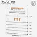 STORAGE MANIAC Hanging Closet Rod, Adjustable Width and Height Closet Hanging Organizer, Space-Saving Clothes Hanging Bar, Closet Extender Hanging Rod Double Closet Hanging Rod, 2 Pack Chrome