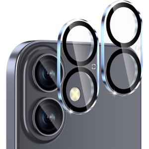 2 x SWUU 2 Pack Camera Lens Protector Compatible with iPhone 17 6.3", Military-Grade 9H Tempered Glass, Shatterproof & Anti-Scratch, HD Clear, No Fingerprint, Case-Friendly