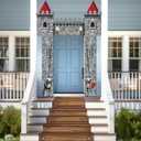 4PCS Medieval Entryway Party Decoration Castle Party Supplies Medieval Themed Hanging Door Banner Castle Knight Porch Banner Runners for Kids Birthday Baby Shower Favors