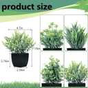 GREENTIME 4 Pack Fake Plants in Black Pot Small Artificial Eucalyptus Potted Plant Wheat Grass Mini Faux Greenery for Home Decor Indoor Office Table Room Farmhouse Bathroom Decorations