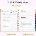 Oucaru 2026 Planner, Weekly and Monthly Planning Calendar, Jan 2026 - Dec 2026, 8.5" x 11", Spiral Bound, 12 Habit Trackers & Monthly Tabs, 2 Storage Pockets, Perfect for Office Home School Supplies (Pink)