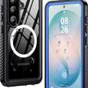 ANTSHARE for Samsung Galaxy S26 Case Waterproof, Built-in Lens & Screen Protector, [Compatible with MagSafe] Shockproof Dropproof Dustproof Full Body Phone Case for S26 6.3"-Blue/Clear