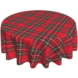 BETGINY Christmas Tablecloth 60 Inch Round Red Green Buffalo Plaid Tablecloth Dust-Proof Wrinkle Resistant Rustic Christmas Checkered Table Cloth for Holiday Party Dining