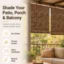 Bamboo Blinds for Interior Windows, Custom Bamboo Shades for Indoor Windows, Light Filtering, Easy to Install, Bambo Roll Up Blinds for Outdoor Patio, Decks, Porch, Backyards