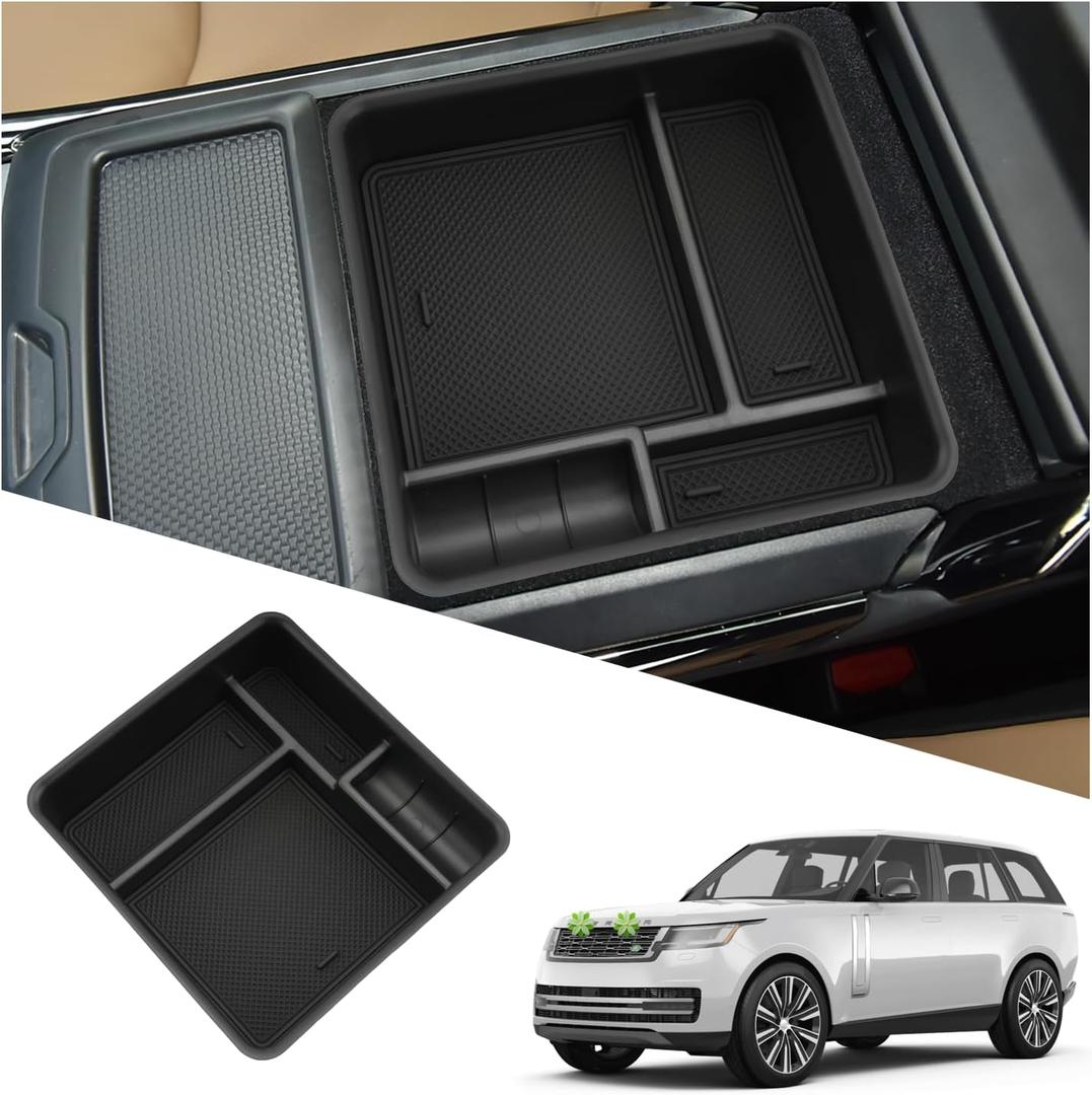 2025 2026 Range Rover Center Console Organizer for Range Rover Accessories Middle Console Organizer Compatible with 2023 2024 2025 2026 Land Rover Range Rover Sport/Range Rover(Without Refrigerator)