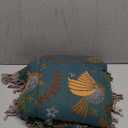 Boho Throw Blanket - 100% Cotton Soft Throw Blanket for Bed, 60"x80" Reversible Breathable Lightweight Spring Blankets, All Seasons Farmhouse Decor Floral Plant Throw Quilt (03-spring Bird Blue)