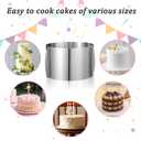 2 Pcs 6 to 12'' Adjustable Cake Ring,15 cm High Stainless Steel Round Cake Rings Mold, Cake Baking Supplies Rings with Scaling for Mousse Baking Dessert Making