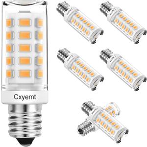 E12 LED Bulb 3000K Warm White, 4W Equivalent 40 Watt, E12 Small Base Candelabra LED Bulbs, AC120V, 400lm, Non-Dimmable, Non Flicker, T4 LED Light Bulbs for Chandelier, Ceiling Fan, 6 Pack
