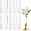 10 Pack 3.9" Glass Cylinder Bud Vase Taper Candle Holder's Bud Flower Vase Specially for Candlestick Adjustable Designed for Taper Candle Holder for Tablescapes, Wedding Decor
