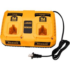 DC9320 Battery Charger for Dewalt 18V 14.4V 7.2V XRP Batteries, Dual Port Charging Station for Dewalt NI-CD NI-MH Battery DC9096 DC9098 DC9099 DE9057 DW9096 DW9094 DW9072