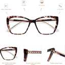 AMOMOMA Trendy TR90 Oversized Blue Light Reading Glasses Women,Stylish Square Cat Eye Glasses AM6031, Magnification Strength: 0.0 x