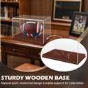 Football Display Case, Acrylic Football Display Box with Wooden Base, UV Protection Clear Case for Official Size Footballs, Sports Memorabilia Display Case