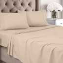 Utopia Bedding King Sheet Set - Brushed Microfiber - Soft Bed Sheets for King Size Bed - Includes 1 Fitted, 1 Flat, & 2 Pillow Cases - Deep Pocket (Beige)