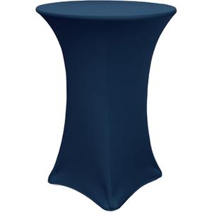 YOUR CHAIR COVERS - 30" D x 42" H Highboy Cocktail Round Stretch Spandex Table Cover - Navy Blue, Fitted Elastic Tablecloth for Round Tables, Outdoor Party DJ Tradeshow Banquet Vendor Wedding