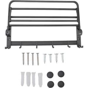 Floating Shelf for Bathroom Space Aluminum Foldable Wall Mounted Towel Rack Bathroom Hanging Shelf for Home Kitchen Grey