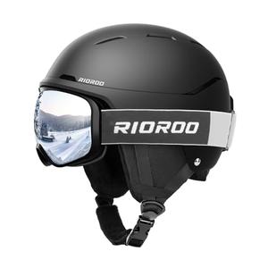 RIOROO Ski Helmet and Goggles Set, Men Women & Youth, Shockproof Snow Helmet Anti Fog OTG Snow Goggles for Skiing Snowboarding, M