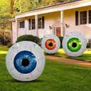 3 Pack Scary Bloodshot Eyeballs - Inflatable Blow Up Yard Decoration for Halloween Party Indoor, Outdoor, Garden, Lawn