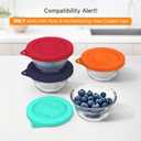 Sophico Silicone Replacement Lids for Pyrex and Anchor Hocking Glass Custard Cups 6oz, Round Silicone Cover for Food Storage (Container not Included)