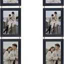 Lavezee 4x6 Collage Picture Frames for Wall Mount Set of 2, 8 Opening Vertical Frame Made to Display 4 by 6 Inch Photo for Wedding Birthday Valentine's Day Mother's Day (Black)
