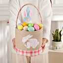 Easter Basket Essentials Gifts Baskets Empty Gift Box for Mothers Girls Boys Kids Toddler Baby Easter Egg Basket Toy Bunny Storage Baskets Pink Easter Bucket Organizer for Stuffers