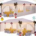 Hoteel 10x30 Party Tent, 300 Sq Ft Outdoor Canopy, White | 8 Removable Sidewalls, 2 Zipper Doors, 16 Ropes and 36 Stakes, Carpas para Fiestas for Wedding BBQ Backyard Event