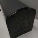 Architectural Mailboxes Parsons Rust-Proof Plastic Post Mounted Mail Box for Outside, Black, Medium Curbside Mailbox, USPS Approved for Residential Delivery