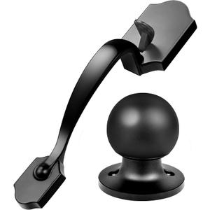 Voltstorm Front Door Handle Lever with Interior Knob Set - 304 Stainless Steel Front Door Lock Set Door Black Exterior Door Handle Thicknesses 1-3/8" to 1-7/8"