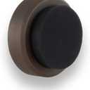 EVI Door Stoppers | Solid Brass Wall Door Stop - Adhesive and Screw Fastering - Black Protector Rubber - 0.94 x 0.55 Inch Door Stop
