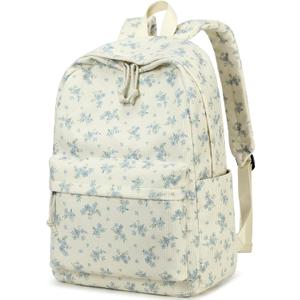 BTOOP School Backpack for Teens Large Corduroy Bookbag Lightweight 15.6 inch Laptop Bag for Girls Women Casual High School College
