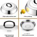 HaWare 12.6 Inch Cheese Melting Dome Wok Lids, Round Stainless Steel Basting Cover Lids with Heat Resistant Handle, for Flat Top Griddle Grill Cooking Indoor or Outdoor, Camp BBQ Accessories, 2 Domes