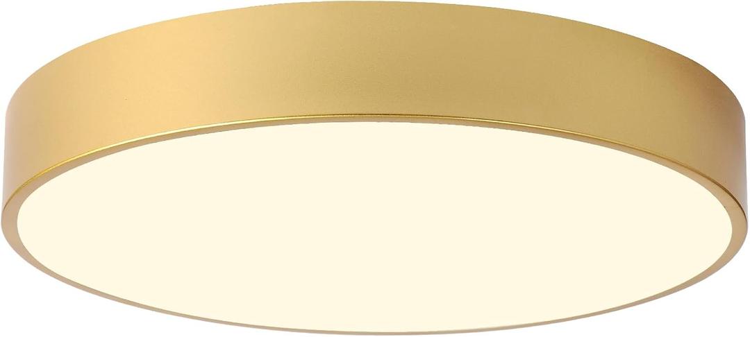 4-Light Close to Ceiling Light Fixture, 18 inch Large Size Gold Metal Shade Flush Mount Ceiling Light Fixtures, E12 Socket Lamp for Living Room Bedroom Kitchen Island, Gold, 18"