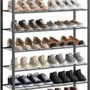 Shoe Rack for Closet, Metal Shoe Organizer, 10 Tier Garage Shoe Rack Max Holds 50 Pairs,Shoe Storage Shelf,Entryway, Black