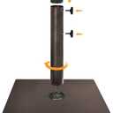 EliteShade USA Up to 160 lbs Square Umbrella Base Steel Plate Stand Market Patio Outdoor Heavy Duty Umbrella Holder, Bonus 18.5" Square Weight Sand Bag, Sand is not Included, Reddish-Brown