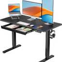 ErGear 48" x 24" Electric Standing Desk with Drawers, Height Adjustable Desk with 4 Preset Heights, Ergonomic Rising Home Office Computer Table with Splice Board, Black (48*24, Black)