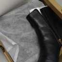 Coutgo Womens Ankle Boots Chunky Low Heel Square Toe Booties Side Zipper Winter Dress Shoes (6, Cool Black)