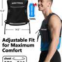Running Hydration Vest for Women Men, Lightweight Breathable Hydration Pack with 500ml Soft Flask, Adjustable Chest Straps Reflective Backpack for Trail Running Marathon Race Jogging Cycling