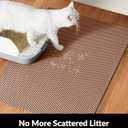 Cooyes Cat Litter Mat - Cut to Fit Any Place, 47"x35" Extra Large Litter Trapping Mat for Litter Box, Easy to Clean, Waterproof & Non-Slip Kitty Pad, Scatter Control to Protect the Floor (Khaki)