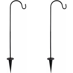 BESPORTBLE Shepherd Hook, 2-Pack Outdoor Garden Hook, 24 Inch Garden Pole for Hanging SolarLights, Bird Feeders, Mason Jars, Christmas Lights, Lanterns, Stakes and Wedding Dcor