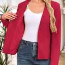 AGSEEM Full Lining Sweater Blazers for Women Long Sleeve Work Office Suit Jackets Blazer (Red, M)