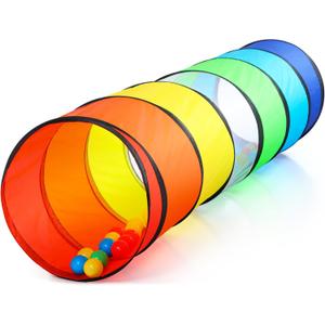 PigPigPen Kids Tunnel for Toddlers,Pop Up Play Tunnel Tent for Babies or Dogs, Indoor & Outdoor Toys for Kids Backyard Playset (Rainbow Play Tent)