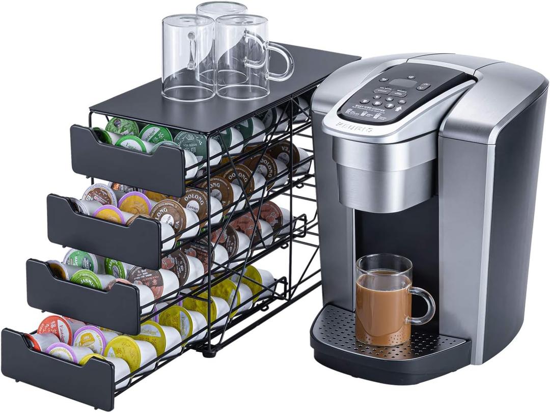 k cup Holders for Counter Small for Keurig k-cup Holder for mr Coffee for Tea (84 pods-4 tiers)