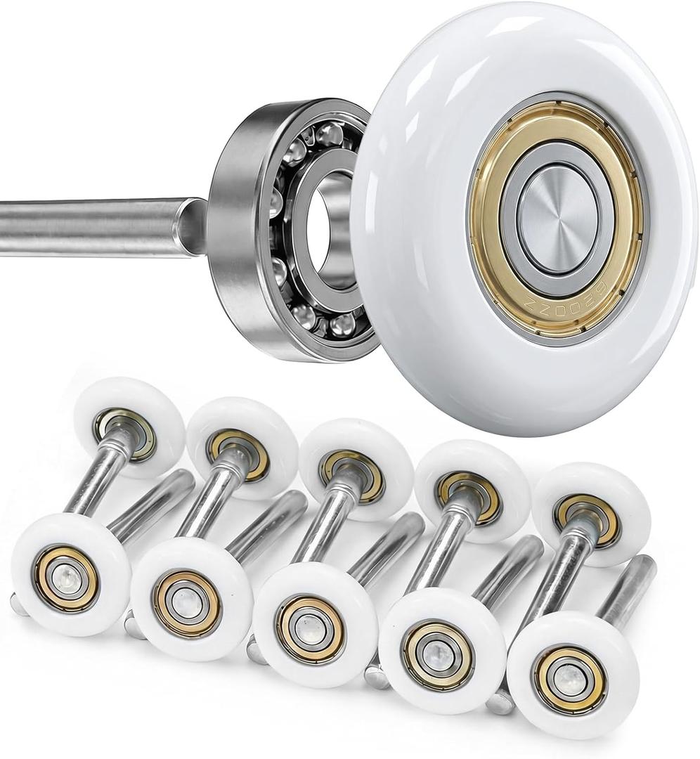 Terpheety Nylon Garage Door Rollers 10 Pack - 2" Quiet Garage Door Wheels Replacement with 6200-zz Bearings, Quiet & Smooth Operation, Garage Door Roller Parts for Standard Residential Garage Doors