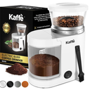 Kaffe Electric Burr Coffee Grinder (5.5oz) w/Adjustable Coarseness Settings  Flat Burr  [New Upgraded Motor ]  Precision Coffee Bean Grinder for Home Use  White